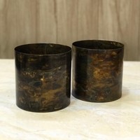 Grand pot de bougie Antique rond en métal, meilleure vente, récipient de bougie plaqué de haute qualité pour votre maison