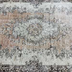 Alfombra Vintage de 3.8x4.7 pies, Alfombra Turca, Alfombra Marrón de Lana Marroquí - Product Image 5