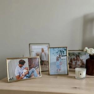 Modern <b>Gold</b> Table <b>Photo</b> <b>Frame</b> Sleek Metal Design Perfect for Displaying Memories in Home Decor Office or Event Spaces - Product Image 1