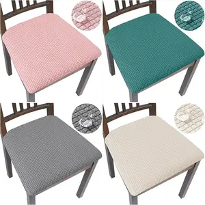 Áo phủ ghế ăn bằng vải polyester hiện đại, chất liệu jacquard co giãn, tháo rời, giặt máy được, bảo vệ ghế bọc nệm - Product Image 6