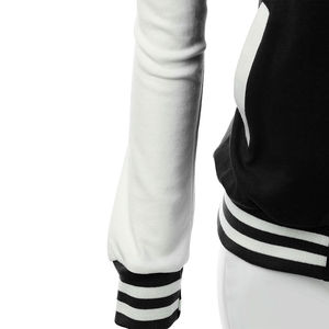 Best Material Trending Custom Women <b>Sheep</b> <b>Skin</b> Varsity <b>Jackets</b> Premium Quality Plus Size OEM Factory Wholesale Casual Streetwear - Product Image 5