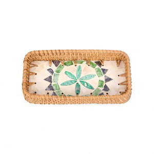 Bandeja Decorativa de Ratán con Madreperla para Hoteles, Restaurantes, Catering y Uso Diario - Product Image 4