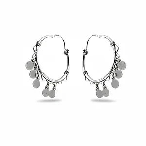 Boucles d'oreilles créoles en or 18 carats et argent 925 pour femme, bijoux pendantes hypoallergéniques avec perles d'eau douce, émeraudes, rubis, diamants et motifs floraux - Product Image 3