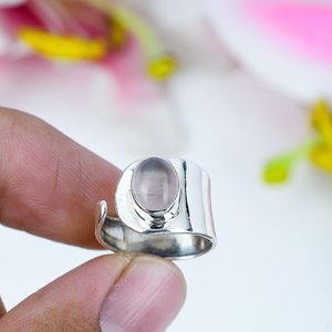 แหวนพลอยอัญมณีควอตซ์ธรรมชาติแหวนเงินวินเทจเครื่องประดับมาใหม่925เงินสเตอร์ลิงเครื่องประดับแฟชั่น - Product Image 2