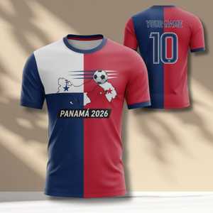 Maglia da Calcio Unisex per Tifosi WC 2026, Design Bandiera Rossa Bianca e Blu, T-Shirt per Giornata di Partita - Product Image 1