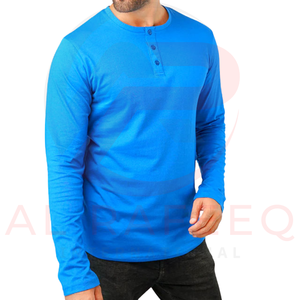 Chemise en coton à manches longues pour hommes de qualité supérieure à imprimé personnalisé de haute qualité à séchage rapide et respirante avec un motif solide - Product Image 2