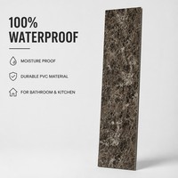 Panneau mural en PVC en marbre brun breccia, imperméable, revêtement décoratif intérieur