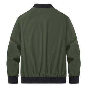 Chaqueta para hombre, chaquetas para hombre, chaqueta bomber de lona verde personalizada para hombre, impermeable, transpirable, informal - Product Image 5