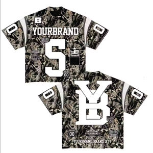 เสื้อฟุตบอลอเมริกันครอปโอเวอร์ไซส์ผ้าพิมพ์ซับลิเมชันสกรีนลายตามแบบย้อนยุคตาข่ายระบายอากาศได้ดี - Product Image 6