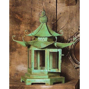 Lanterne Pagode Moderne en Métal Gris et Verre, Lanterne Décorative Artisanale avec Clochettes, Élégant Accessoire de Décoration Intérieure et Extérieure pour la Maison - Product Image 3