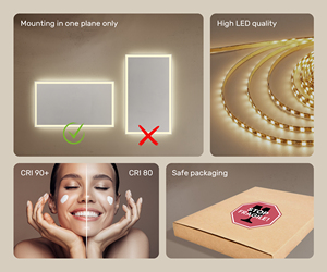 Espejo de baño iluminado con LED 120x70cm (LED001), blanco frío 7000K - Product Image 6