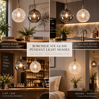 Globe en verre borosilicate écologique personnalisé pendentif lumières à la main givré fil G9 clair pour l'éclairage mural intérieur industriel