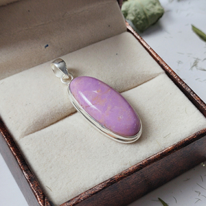 Oval Cabochon Phosphosiderite Gemstone Pendant 925 Sterling Silver | Handmade Silver Jewelry Wholesale - Product Image 5