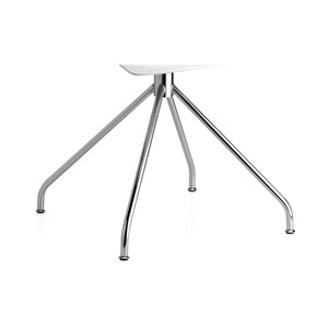 Swivel Dining <b>Chair</b> White Polycarbonate <b>Shell</b> on Chrome 4-Leg Swivel Base for Restaurant Cafe Meeting Room, Made in Italy - Product Image 4