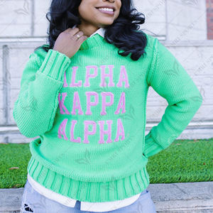 Suéteres de Punto de Cuello Redondo Unisex de Alta Calidad, Color Verde, Personalizados, Casuales, para Otoño e Invierno, para Uso en Exteriores, con Logotipo Personalizado - Product Image 3