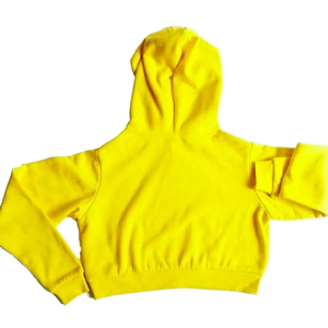 Ensemble sweat à capuche court zippé en molleton respirant pour femme, imprimé floqué, lavé, écologique, style streetwear, col roulé, hiver - Product Image 1