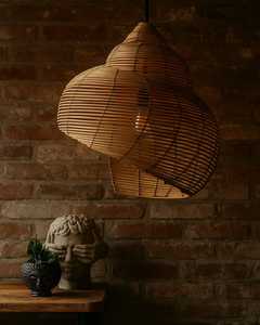 Fabriqué à la main éco-inspiré rustique décor à la maison intemporel Silhouette suspension durable matériaux de bambou naturel léger élégant - Product Image 3