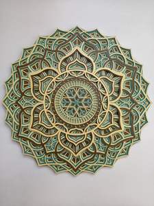 Handcrafted <b>MDF</b> Mandala Wall <b>Panel</b> For Indian Home <b>Decor</b> With Traditional Sacred Pattern - Product Image 4