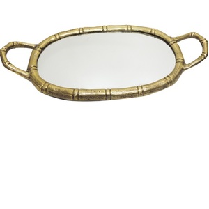 Plateau de service en métal de style unique artisanal, design moderne, pour restaurants, hôtels, table, plateau de service décoratif en métal et en verre - Product Image 4