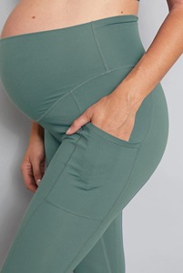 Leggings de Yoga de Maternidad al por Mayor, Venta Caliente Transfronteriza, Ajuste Delgado, Cintura Alta, Control de Abdomen, Bloques de Color, Pantalones Largos - Product Image 2
