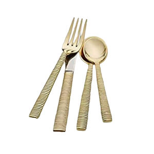 Juego de Cubiertos de Metal Chapado en Oro Hecho a Mano, Diseño Fabuloso para Cocina, Restaurante y Hotel, Elaborado en India - Product Image 1