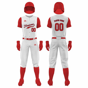 Uniforme de béisbol al por mayor, uniformes de softbol para niños y adultos, camiseta sin mangas con botón completo de sublimación transpirable de alta calidad - Product Image 6
