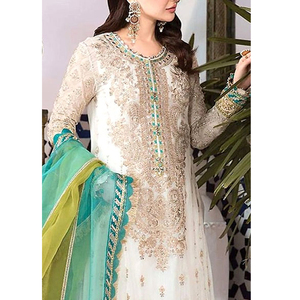 Vestido de fiesta de estilo paquistaní e indio Salwar Kameez, bordado pesado, tres piezas - Product Image 3