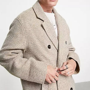 Manteau d'hiver long en laine classique pour hommes avec fermeture à boutons à simple boutonnage, pardessus formel sur mesure pour les entreprises - Product Image 3