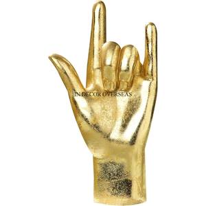 Sculpture de créateur de fantaisie en métal plaqué or robuste avec socle en marbre blanc d'Inde Taille et logo personnalisés disponibles - Product Image 5