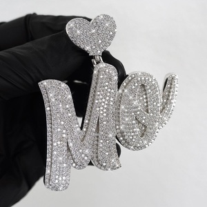 Custom VVS Real Moissanite Pendant 14K White Gold Touch, Moissanite Custom Pendant, - Product Image 1