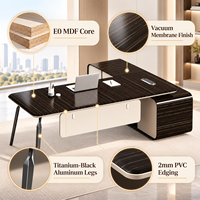 Bureau de travail moderne avec pieds en alliage d'aluminium pour bureau de direction, table modulaire pour patron, grand mobilier de bureau