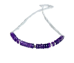 Collar de barra de amatista Natural, Plata de Ley 92,5, 18 ", absorbe energía negativa, joyería de piedras preciosas hechas a mano - Product Image 1