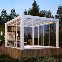 Supports de pergola imperméables pour toit 4x4 Kit Pergola motorisée en aluminium 4x6m Bioclimatica Addossata avec portes en verre Pergola