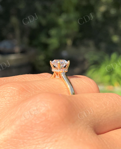 1.00CT Round Cut Moissanite Solitaire Bague de fiançailles Hidden Halo Diamond Women Ring Antique Women Jewelry At Wholesaler Price - Product Image 6