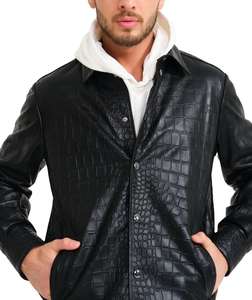 แจ็กเก็ตหนังขนสัตว์สุดหรูสำหรับผู้ชายเสื้อโค้ทแฟชั่นสุดอบอุ่นพร้อมด้วยผ้ากำมะหยี่บุด้านในนุ่มเหมาะฤดูหนาว - Product Image 2