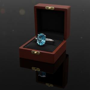 Handmade Vintage Men's Sterling Silver Oval Cut Blue Topaz Natural <b>Stone</b> Prong Setting Gemstone Engagement Anniversary Ring - Product Image 4