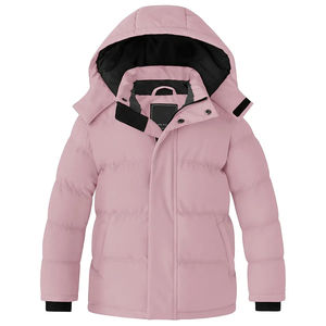 เสื้อโค้ทกันลมให้ความอบอุ่นสำหรับเด็กผู้หญิงเสื้อแจ็คเก็ตมีฮู้ดมีซิปเสื้อขนเป็ดออกแบบโลโก้ได้ตามต้องการ - Product Image 1