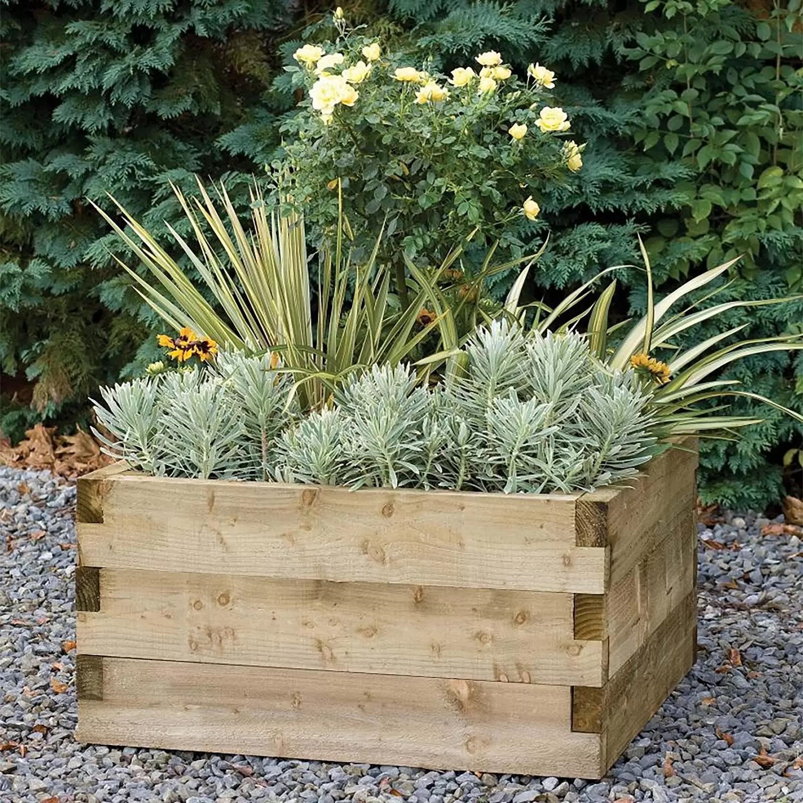 Wholesale Outdoor Wooden Planter Box - Eco-Friendly Rectangular Flower Pots  for Garden & Home Gardening Supplies