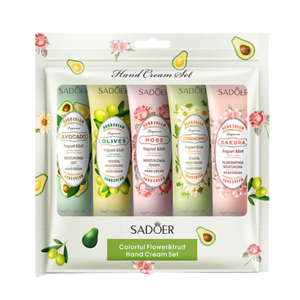 SADOER Set di 5 Creme per le Mani Vegane all'Ingrosso (25 Unità) con Lozione Naturale ai Fiori e Frutta, Fornitura OEM con Confezione - Product Image 1