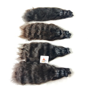 Machine double trame en gros 100% faisceaux traitement brut vierge indien aucun tissage vague naturelle Extensions de cheveux humains en vrac - Product Image 4