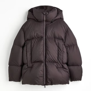 Custom Hooded Puffer <b>Jacket</b> Winter Down Filled <b>Warm</b> Quilted Coat Unisex Zip Up OEM Wholesale Manufacturer - Product Image 1