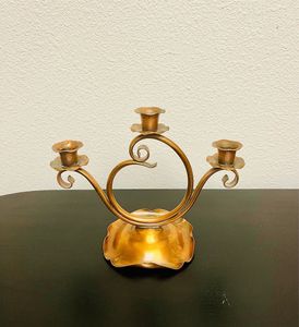 Handcrafted rustic <b>black</b> metal <b>candelabra</b> for outdoor event decor with durable iron structure and elegant silhouette - Product Image 3