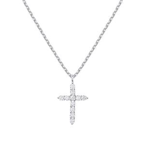 Hot Bán Giá Cả Cạnh Tranh S925 Bạc Mạ Vàng Không Thấm Nước Cubic Zirconia Kim Cương Mề Đay Chữ Thập Mặt Dây Chuyền Vòng Cổ Chuỗi - Product Image 5