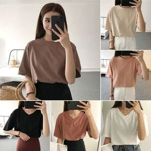 <b>Women's</b> <b>T</b>-<b>shirts</b> Summer Short Sleeve Casual Round Neck Wholesale girls <b>Womens</b> <b>T</b> <b>shirt</b> from factory Balk Tshirt From Bangladesh - Product Image 4
