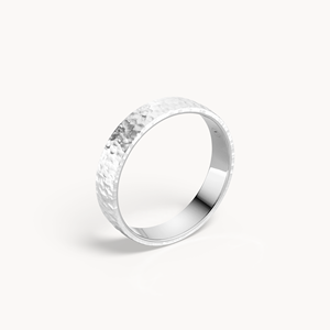 Bague de mariage martelée 4,5 mm - Product Image 4