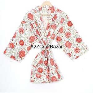 Veste matelassée à imprimé floral pour femmes, taille plus, en coton, tissu imprimé fleuri, kimono classique, blazer décontracté, automne, pour femmes - Product Image 6