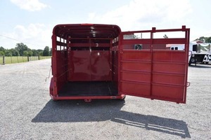 Remolque Rojo para Ganado, Remolque para Transporte de Caballos y Ganado, Vagón para Transporte de Ganado con Barandas Laterales y Ejes Tándem - Product Image 6