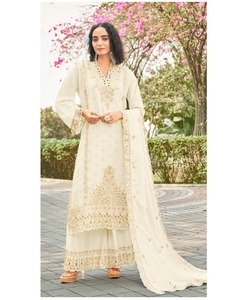 Elegante caftán marroquí para mujer en tela de satén con cuentas con bordado abierto clásico en vestido de noche modesto para ropa de fiesta - Product Image 1