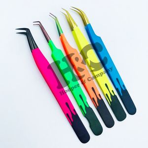 Nouvelle arrivée pince à épiler fond de vison noir pince à épiler Nano couleurs revêtement durable extension de cils pince à épiler avec Logo - Product Image 1
