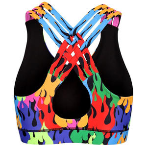 Sujetador Deportivo de Alto Rendimiento para Mujer, Venta al Por Mayor OEM, Impresión por Sublimación Personalizada, Absorbente de Sudor, Elástico, para Fitness Activo - Product Image 4